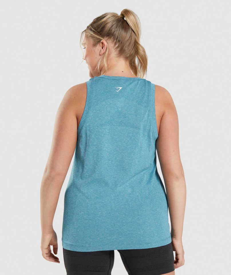 Women's Gymshark Vital Seamless 2.0 Light Tanks Turquoise | NZ 0FUKBO